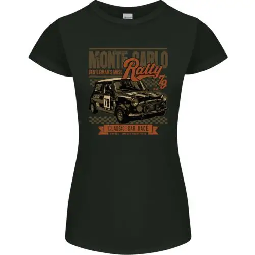 Monte Carlo Rally 79 Mini Car Enthusiast Womens Petite Cut T-Shirt