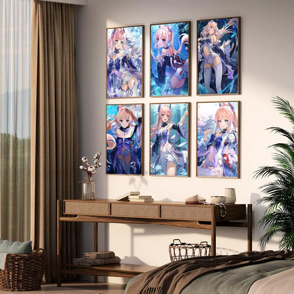 Game Genshin Impact Accounts Sangonomiya Kokomi  Poster Paper Print Home Living Room Bedroom Entrance Bar Cafe Art