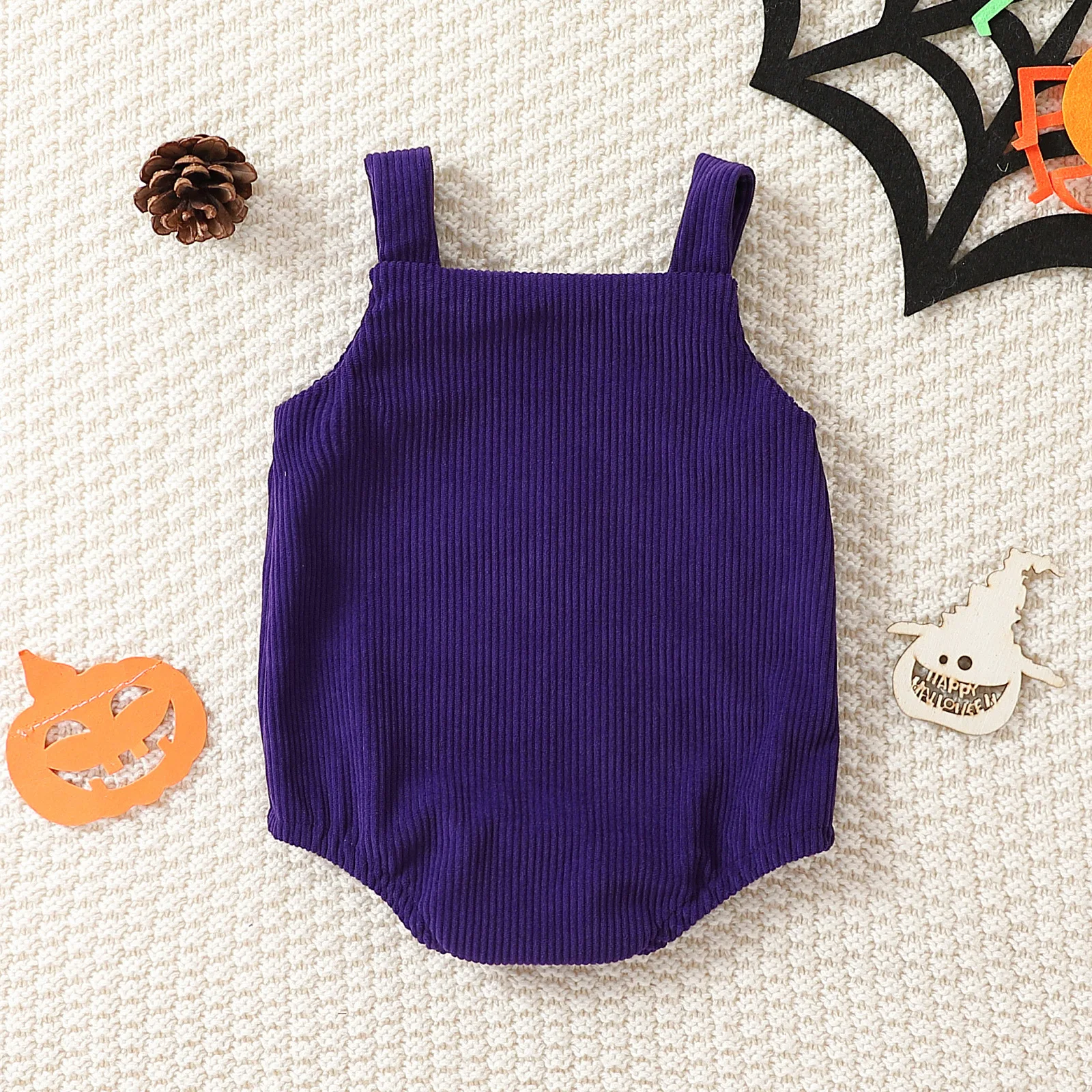 Girl Corduroy Romper Kids Embroidered Sling Triangle Romper Halloween Clothing 0-18M