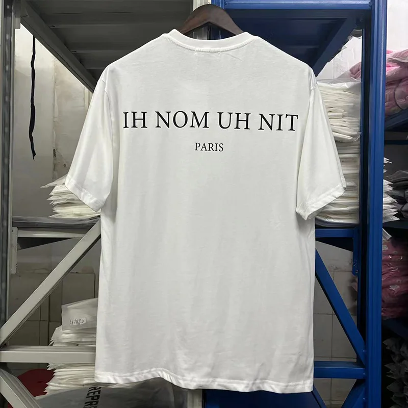 IH NOM UH NIT Best Quality Men Woman T Shirt Chaopai Mask Head Sculpture Printing Loose Casual Summer New Tops Tee