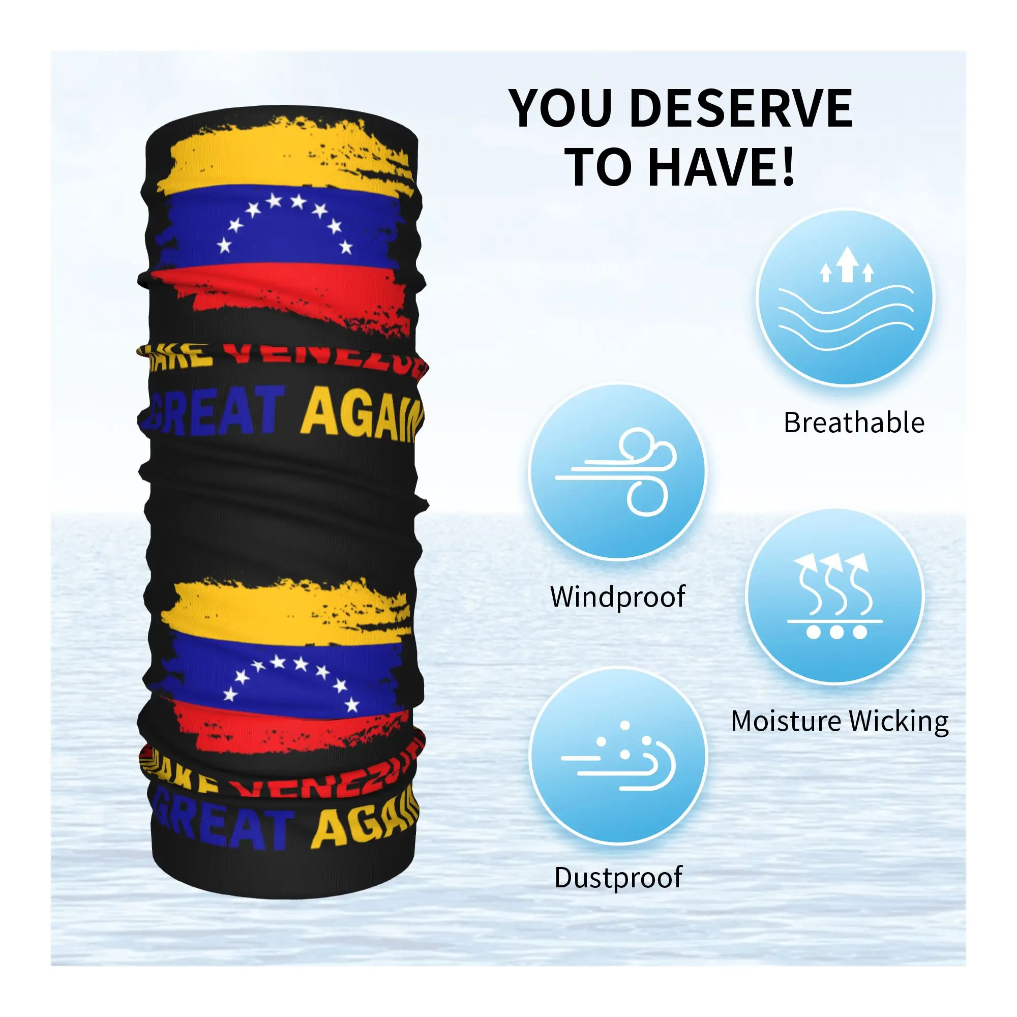 Venezuela Bandana Neck Gaiter Printed  Mask Scarf Multi-use Face Mask Riding Unisex Adult All Season