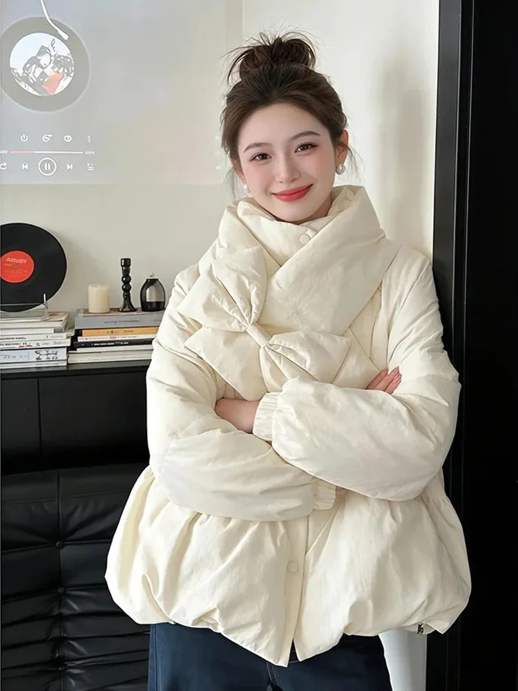 

Корейский женский хлопковый джатовый шарф с узлом, теплое пальто, верхняя одежда, кактус, размер, осень-зима, новинка...