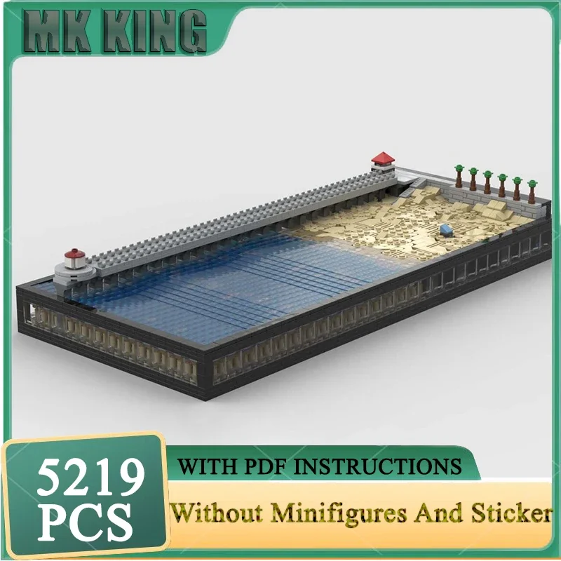 Moc Building Blocks Hattan Beach Pier at 1/650th Scale  Model Technology Brick DIY Assembly Construction Toy Holiday Set Gifts
