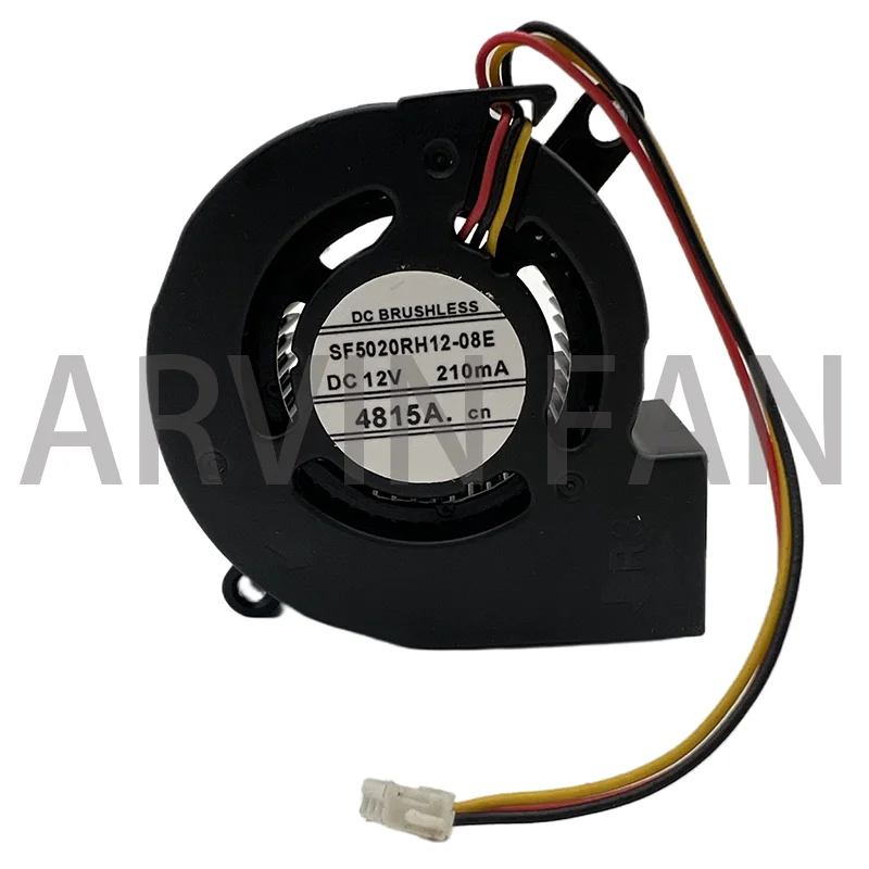 Ventilador Adequado para Projetores e Retrofit, Turbo Blower, SF5020RH12-08E, DC 12V, 210MA, 50x50x20mm, 50mm