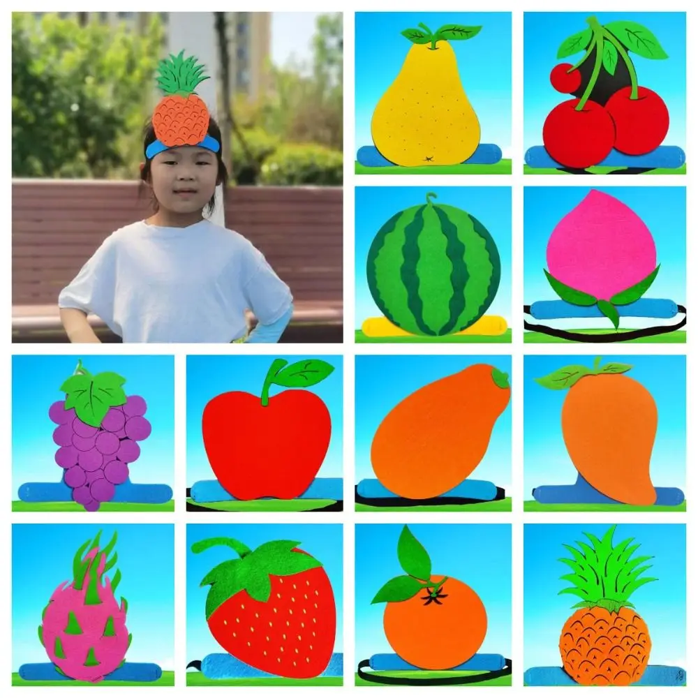 

Cloth Cartoon Fruit Headband Elastic Watermelon Creative Headdress for Kids Funny Personalized Kindergarten Performance Headwear