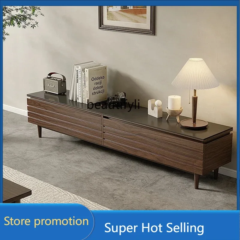 

a485 New Chinese-style solid wood TV cabinet Simple and modern audio-visual Living room small apartment floor cabinet