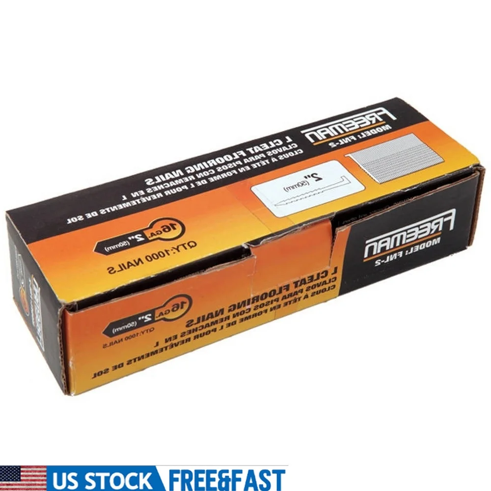 

16-Gauge 2-Inch Glue Collated Flooring L-Cleats 1000 Count Serrated Edges High Holding Power Secure Hold Durable Steel