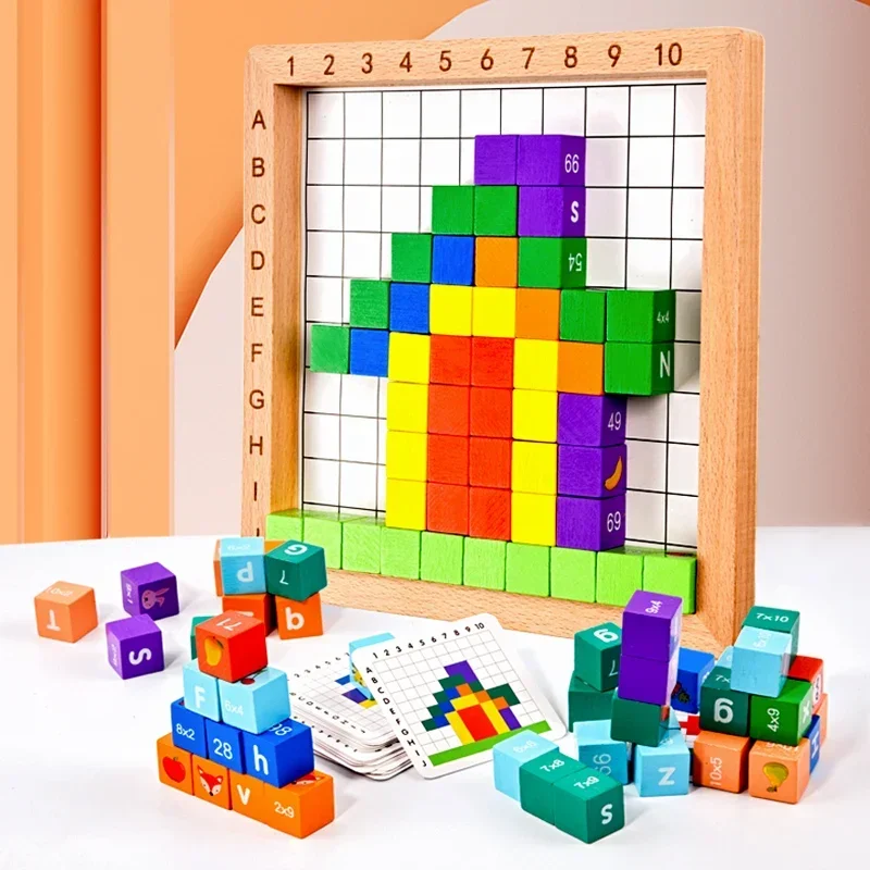 

Kids Math Counting Hundred Board Toys Multiplication Board Game Wooden Montessori Learning Educational Toys for Childrens Gift