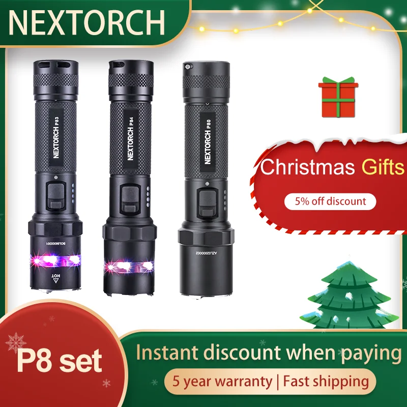 NEXTORCH Rechargeable Tactical Flashlight on-duty flashlight Professional high power flashlight for police outdoor daily use (P)