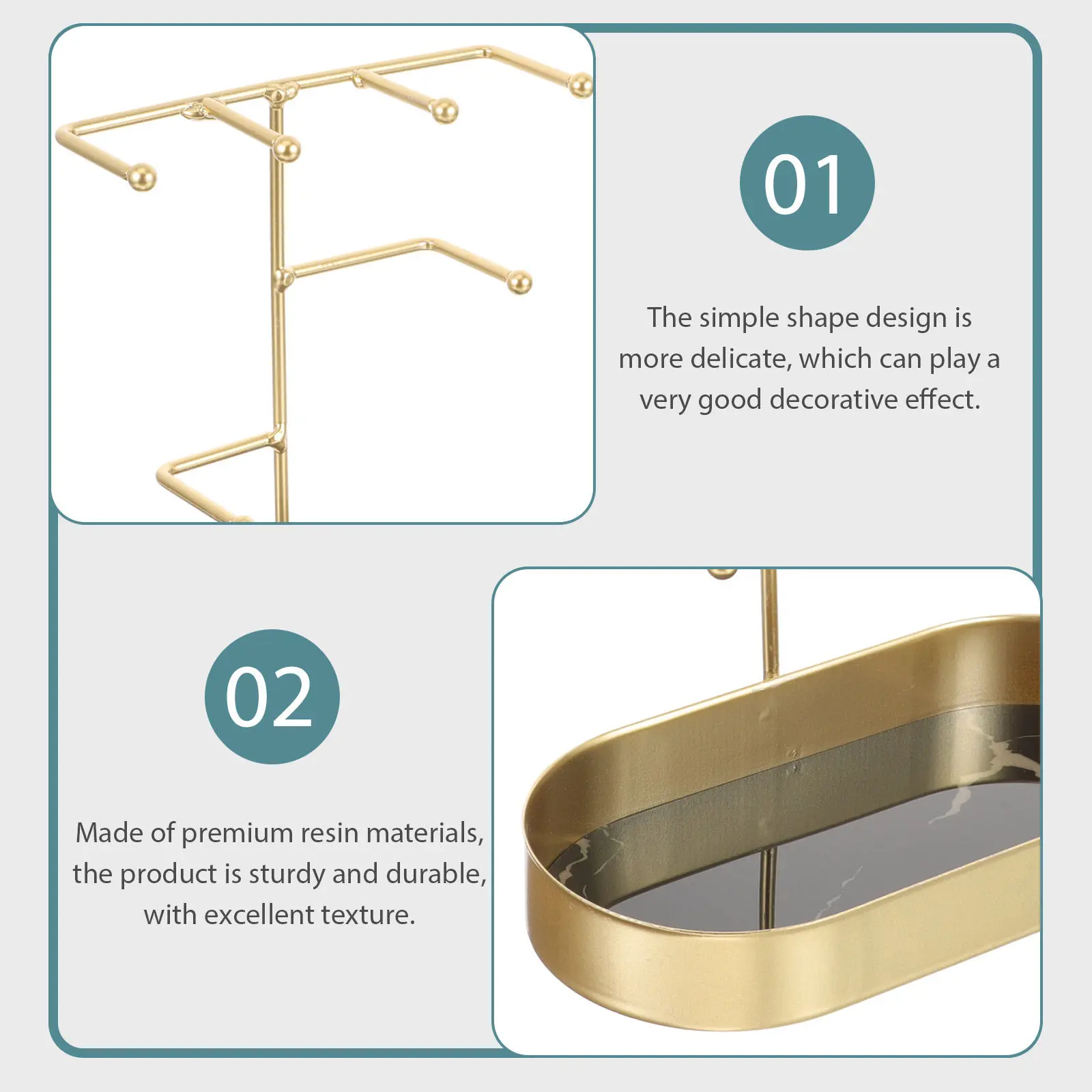 

Sturdy Iron Multi-Layer Jewelry Stand Necklace Organizer Bracelet Holder Display Rack for Dresser Retail Store Home Decor