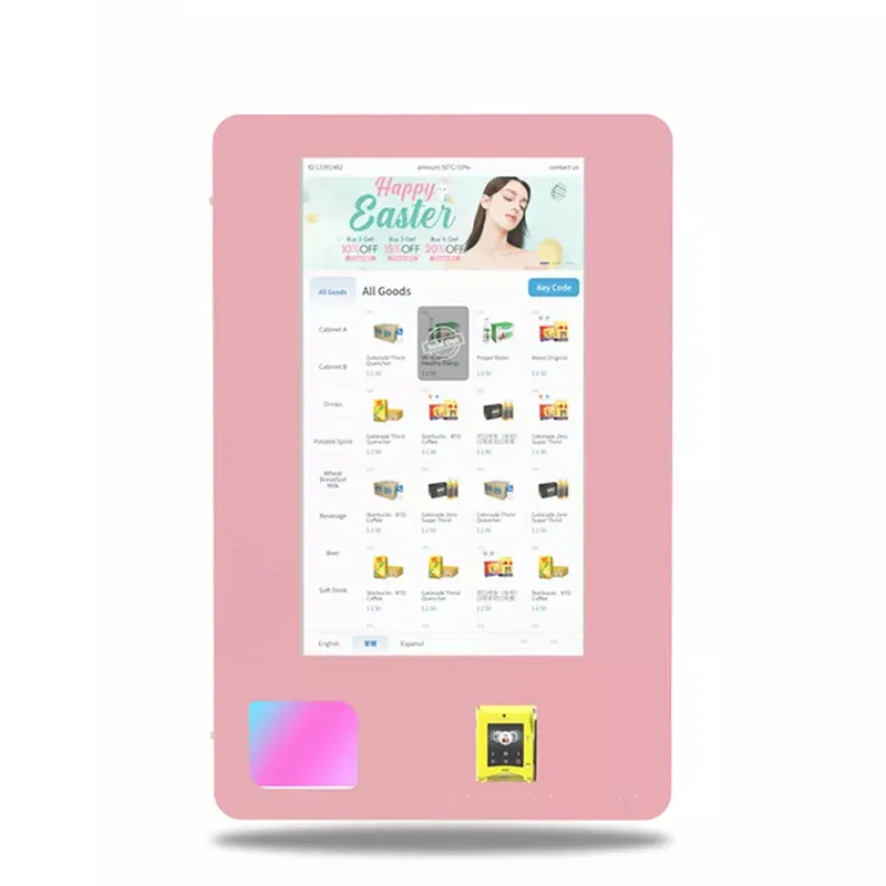 

Touch Screen Wall Mount Beauty Cosmetics Mini Vending Machines Toys Napkin Hair Lipgloss Lashes Vending Machine with Card Reader
