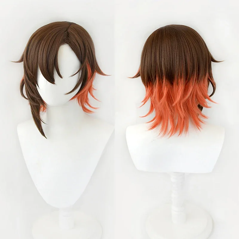 Yakumo Cosplay Wig Game Nu: Carnival Yakumo Short Gradient Heat Resistant Synthetic Hair Halloween Party Anime Wigs Wig Cap