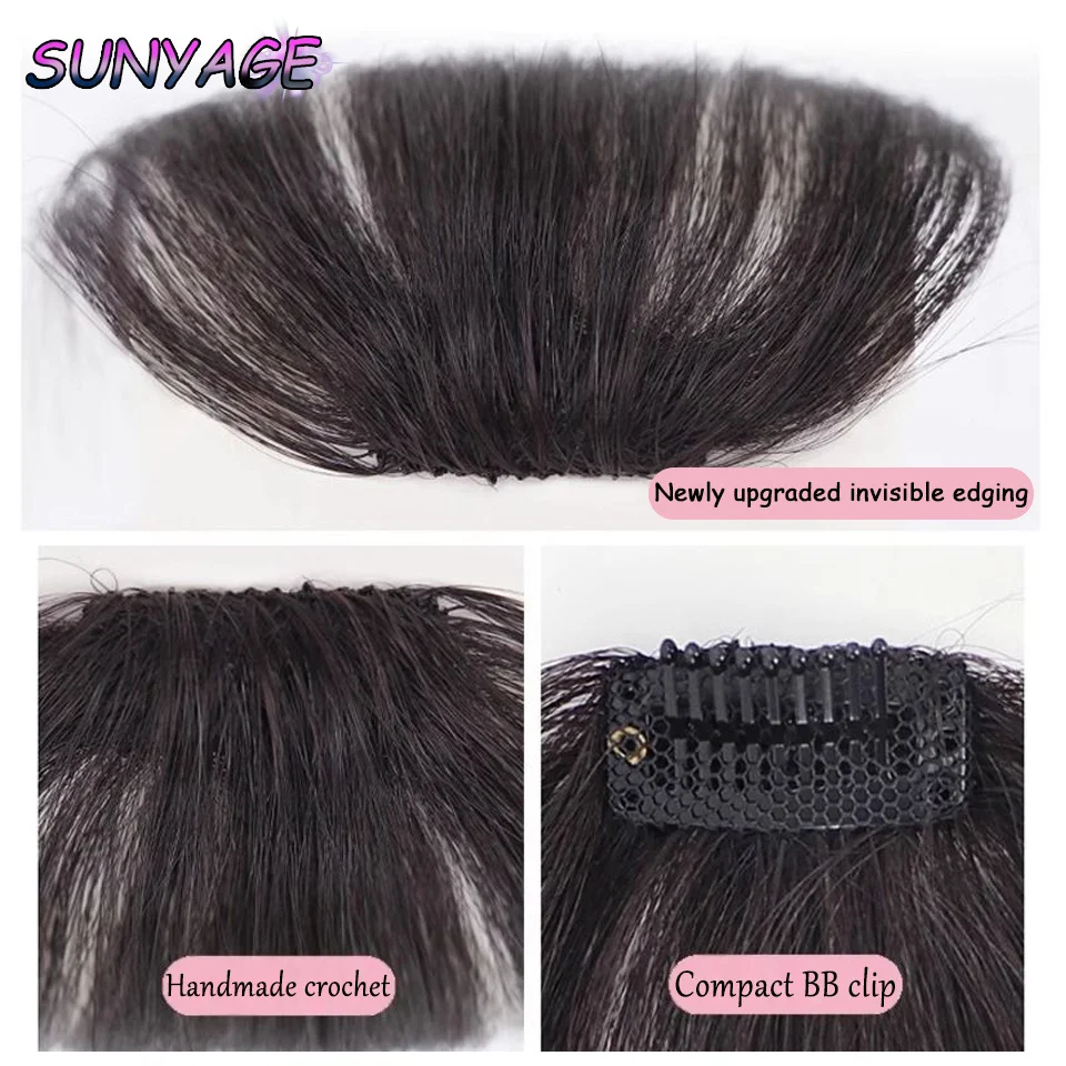 Sunyage Synthetische Drakenbaard Liu Hai Reparatie Haarblok Natuurlijk Voorhoofd Pluizig Verhogen Haarvolume Hoofd Reparatie Haar