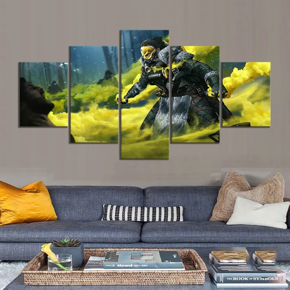 No Framed Canvas 5Pcs Apex Legends Bloodhound FPS Game Wall Art HD Posters Home Decor Pictures Living Room Decoration Paintings