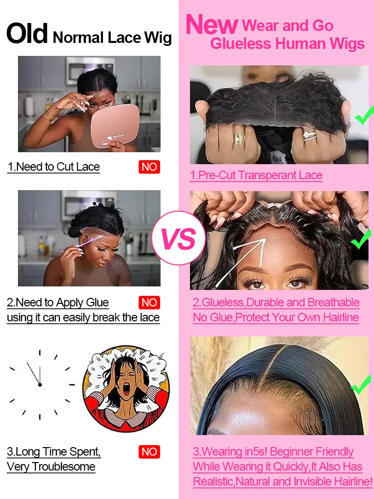 装着簡単、接着剤不要の人毛ウィッグ、生え際が処理済み、カット済みHDレース、接着剤不要、ボディウェーブ、レースフロントウィッグ、女性用、100%人毛