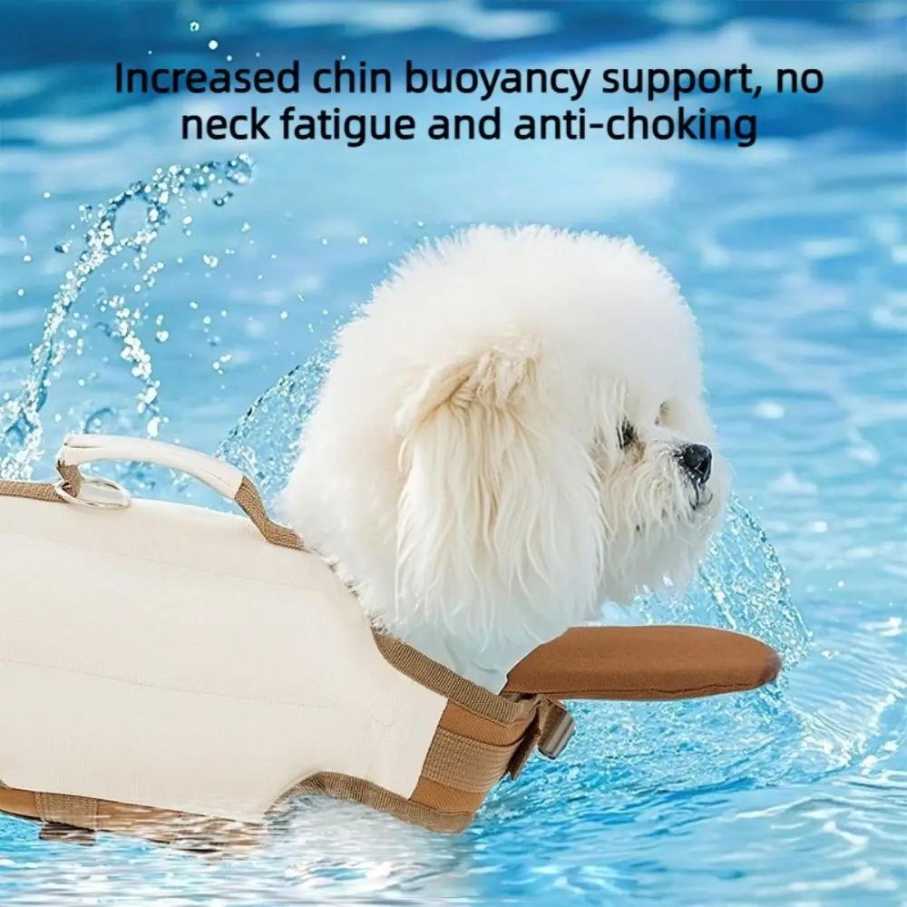 High Flotation Dog Life Jacket Waterproof Material Adjustable Straps Puppy Swimming Vest Breathable Fabric Chin Rest Design