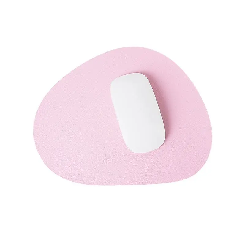 Solid Color Small Size Minimalist PU Leather Game Mouse Pad Waterproof Non‑Slip Desk Mat Keyboard Mat Gamer Office Computer Home