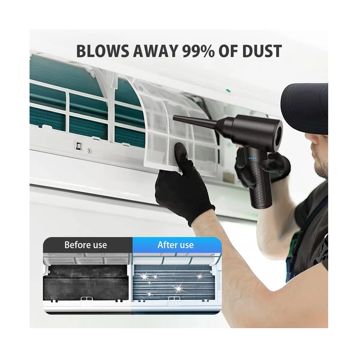 Spolverino elettrico multiuso e aeratore, filtro dell'aria compressa per PC, sostituisci le lattine di aria compressa per una pulizia profonda