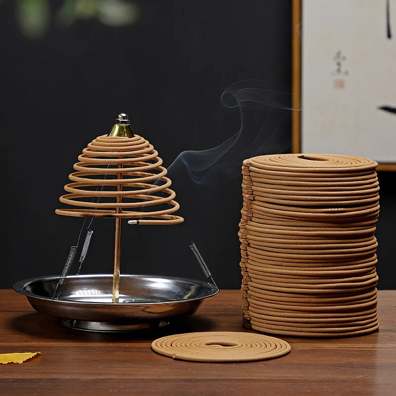 15cm Diameter Coil Incense Burner Red Stainless Steel Ash Catcher Anti Extinguishing Incense Plate Ring Incense Rack Home Decor