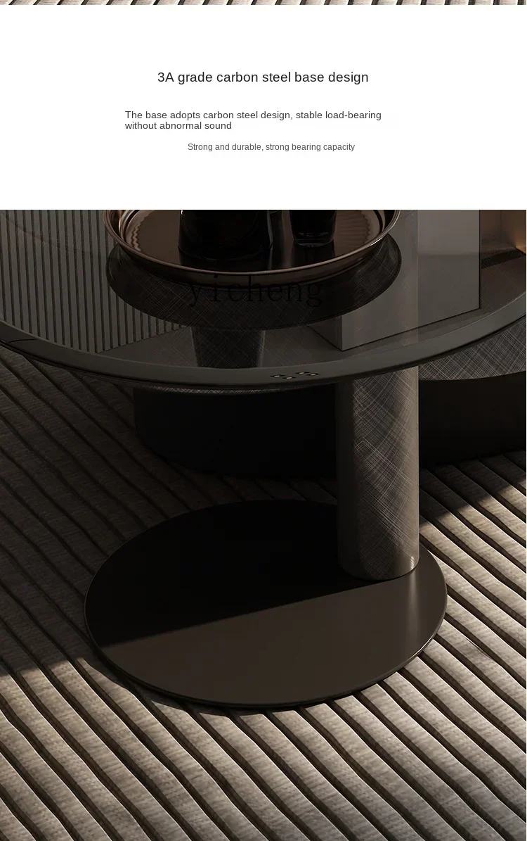b11-Stainless Steel With Solid Wood Drawers Light Luxury Small apartment Household Special-shaped Coffee Table