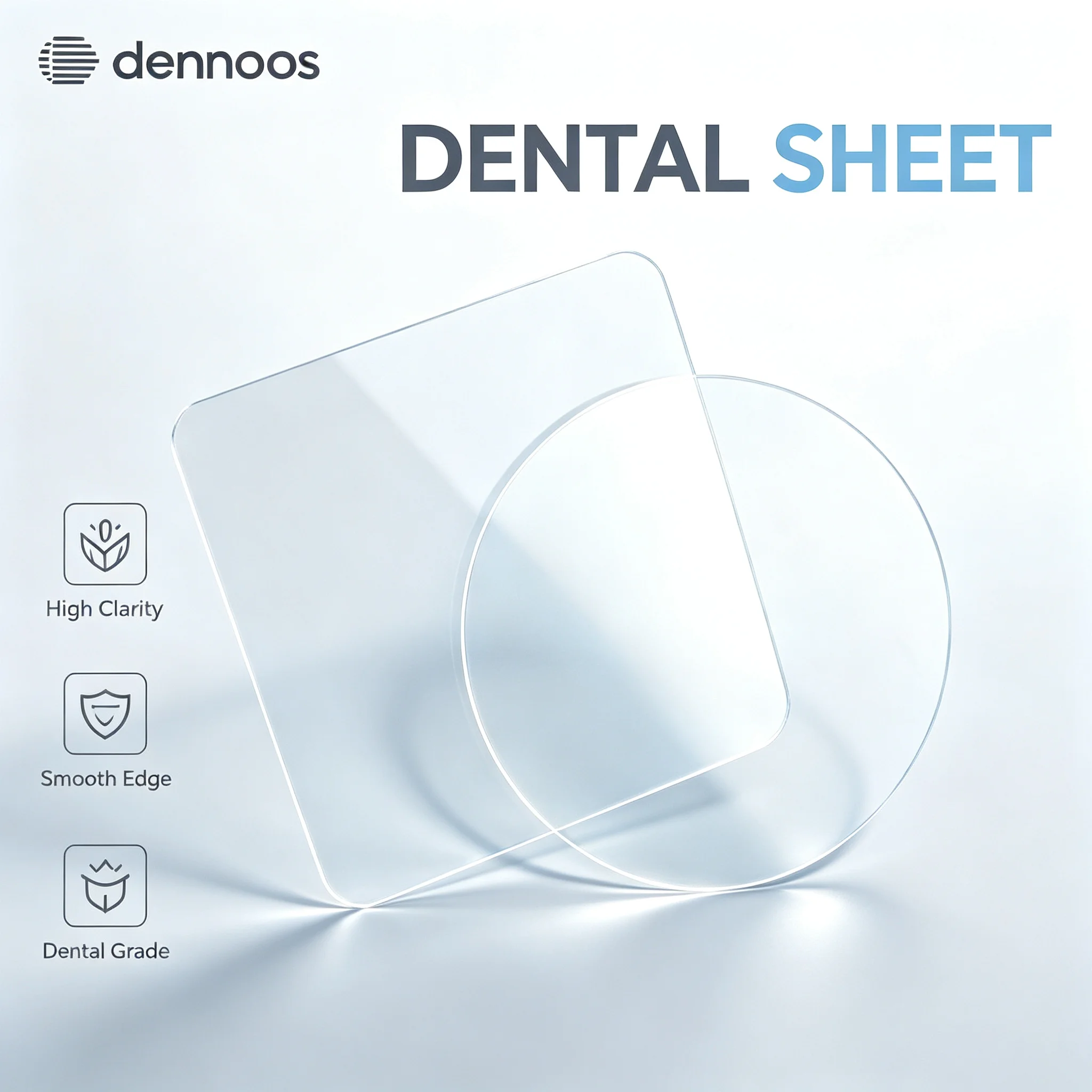 Dental Lab Square/Round Splint Thermoforming Materials Sheet Vacuum Forming Hard/Soft Denture Model Retainer Slice