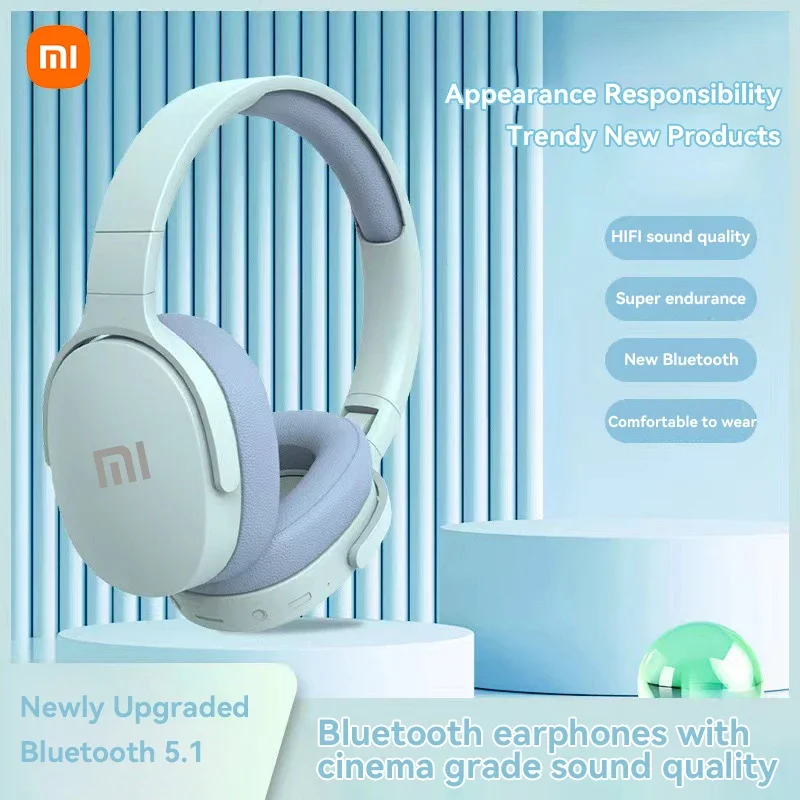 سماعات رأس لاسلكية Xiaomi P2961 مزودة بتقنية البلوتوث 5.3 قابلة للطي 9D HIFI صوت ستيريو سماعة رأس طويلة عمر البطارية سماعة أذن جهير ثقيلة
