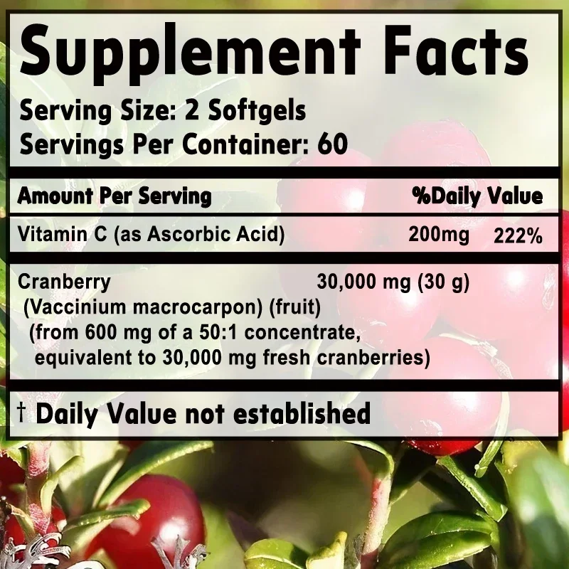 Cranberry - Supports Urinary Tract Health, Bladder Health, Powerful Antioxidant