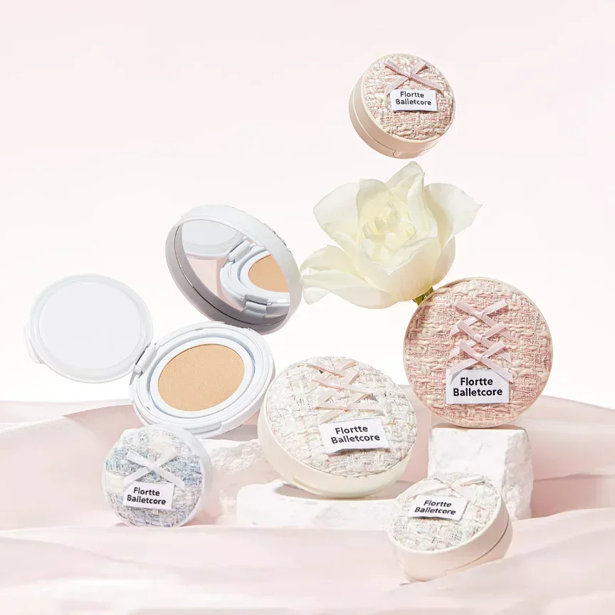ผลิตภัณฑ์เครื่องสำอาง FLORTTE Ballet Soft Makeup รองพื้นเนื้อแมทท์แบบคุชชั่น BB Cream ควบคุมความมันและเป็นเบสรองพื้น