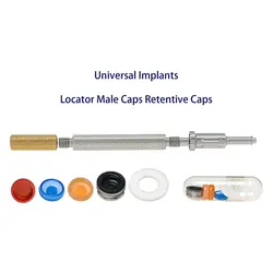 Dental Implant Overdenture Male Caps Metal Housing Retention Locater 3-IN-1 Core Tool