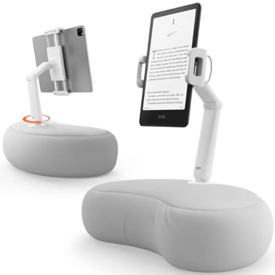 

Kindle Pillow Stand iPad Stand Compatible with 4.7-15.6 Kindle Phone iPad 360 Adjustable Lap Beanbag Tablet Holder for Bed with