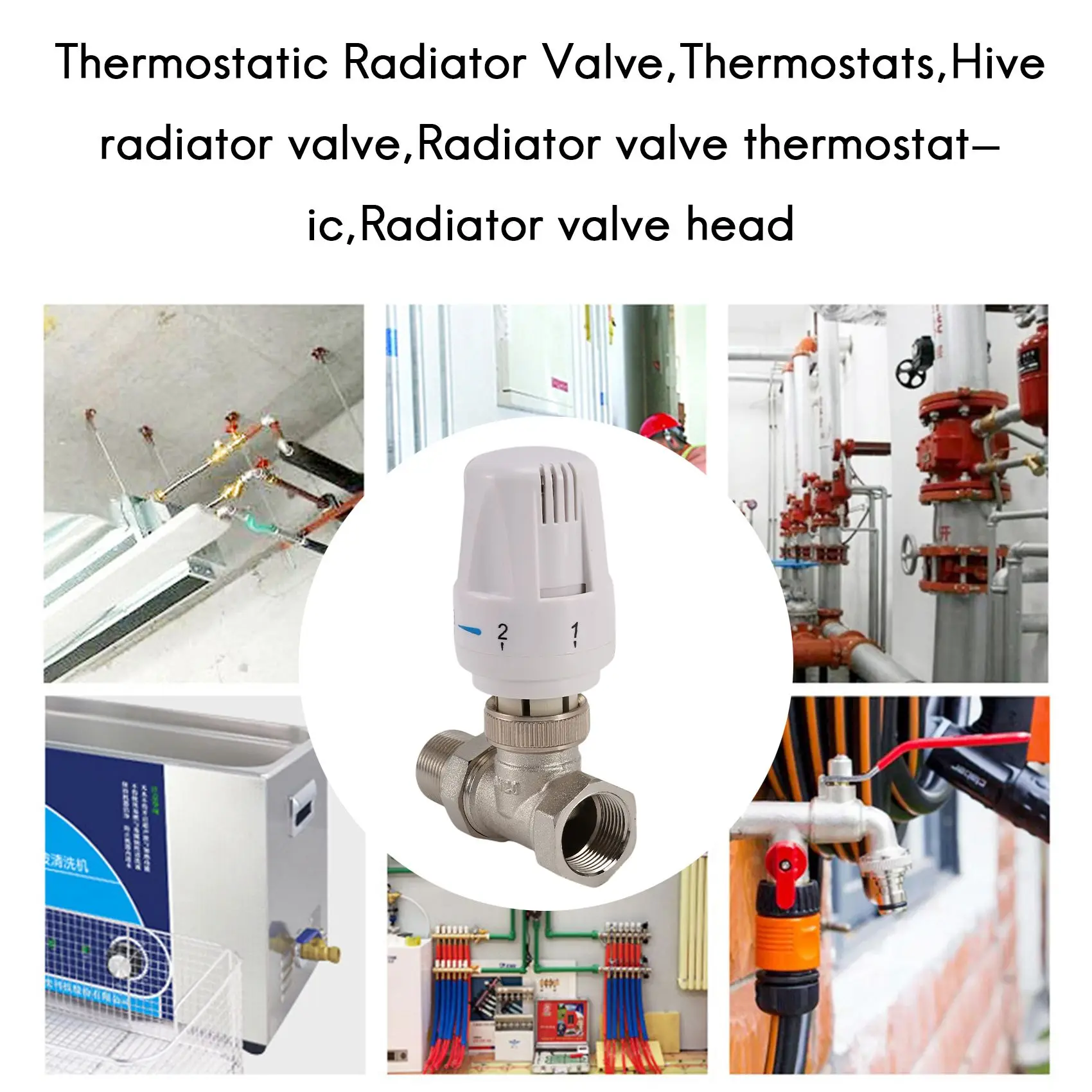 Brass Thermostatic Radiator Valve Straight Type Automatic Temperature Control Valve Floor Heating