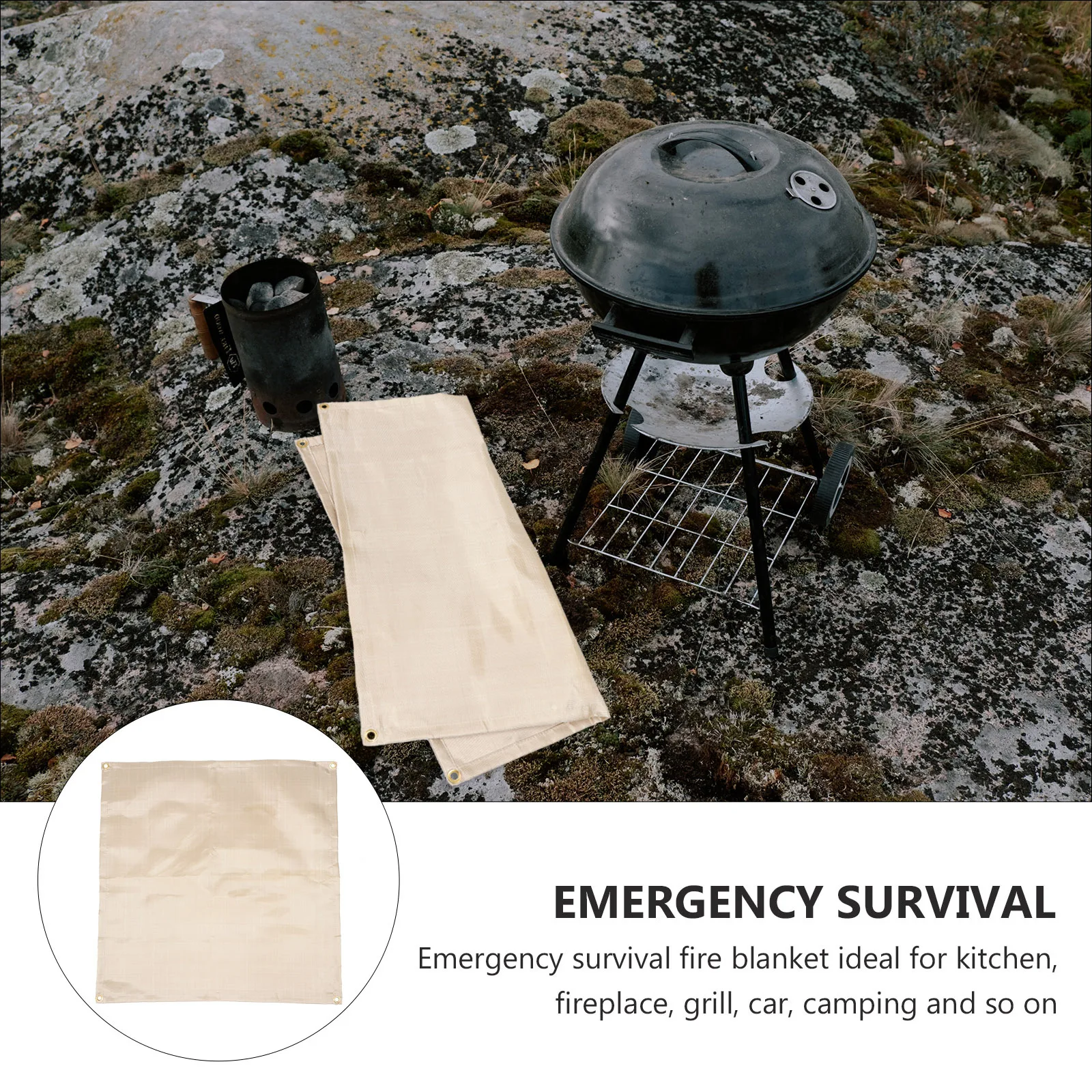 1Pcs Fire Resistance Blanket Flame Retardant High Temperature Glass Fiber for Kitchen Car Camping Barbecue Heat Shield Safety