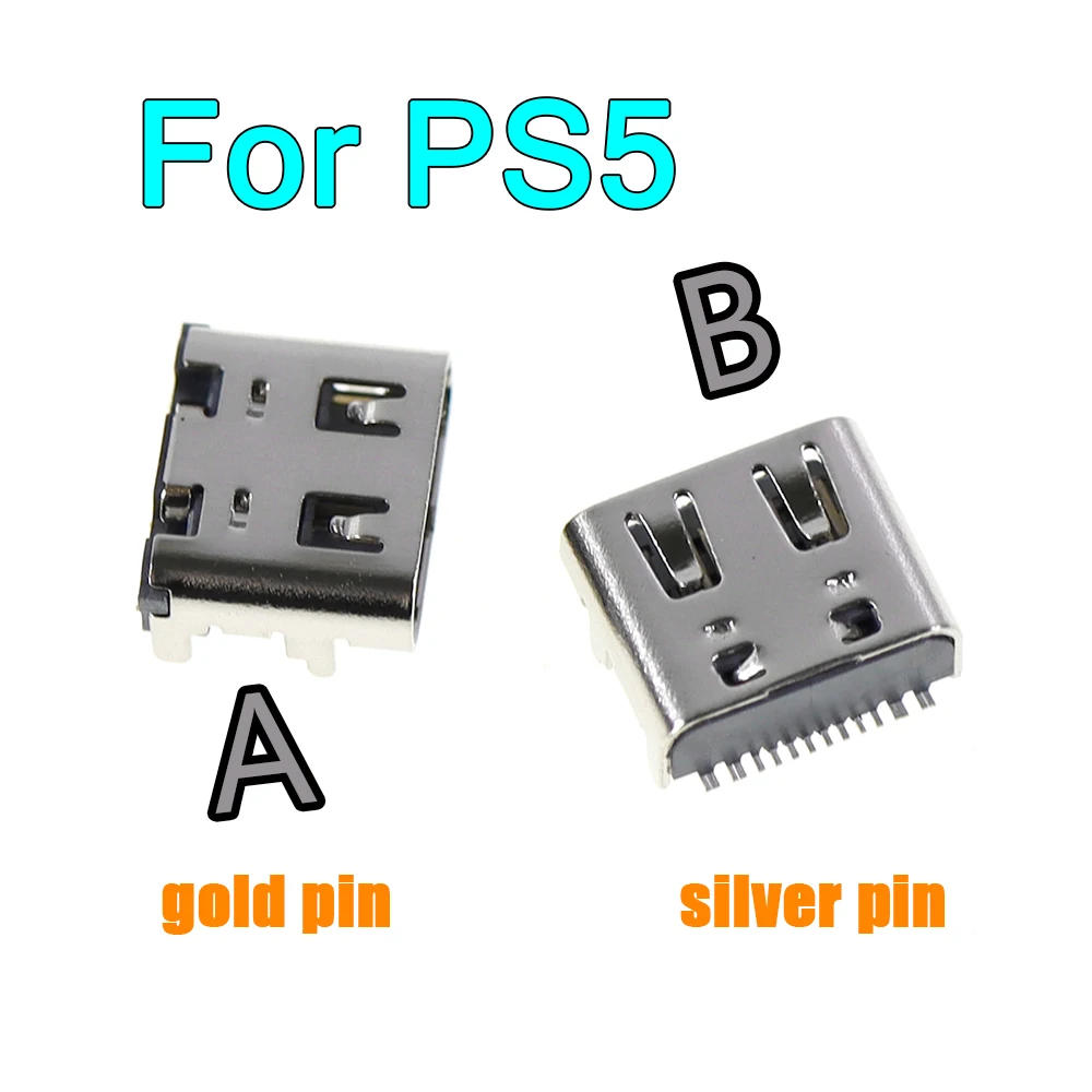 Imagem -06 - Original tipo c Usb Carregamento Soquete Prata e Ouro Soquete Sony Playstation Ps5 010 020 030 v1 v2 v3 100 Pcs