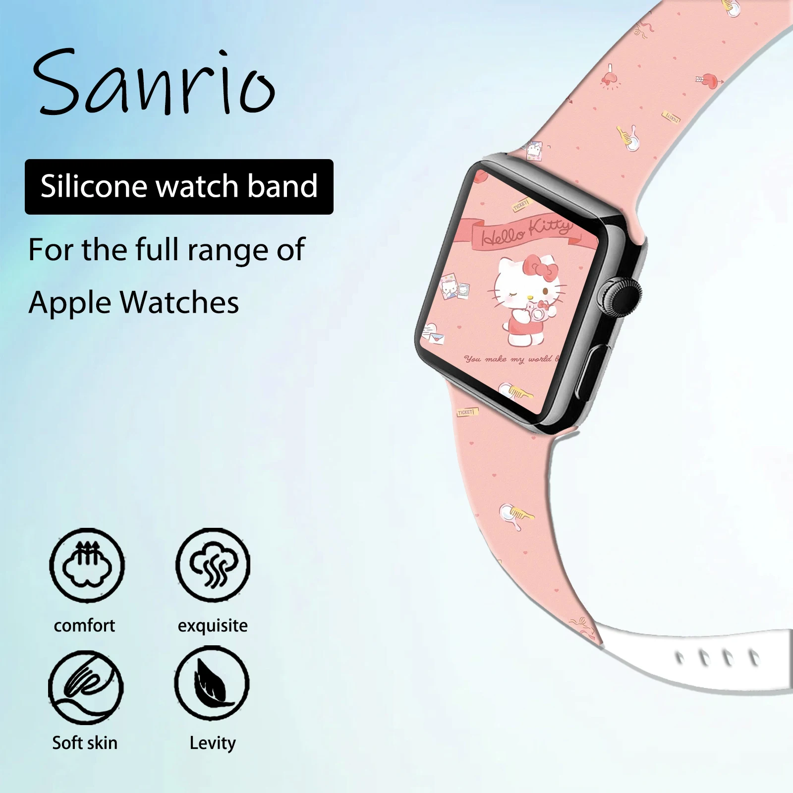 

Sanrio Series 9 Strap for Apple Watch 10 9 8 7 SE Silicone Band Replaceable Bracelet for iWatch 46mm 44mm 42mm 41mm Watchband