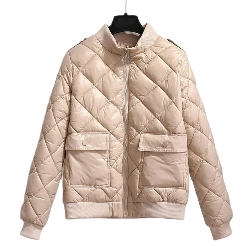 Chaqueta acolchada de algodón para mujer, Parkas gruesas y cálidas de béisbol, prendas de vestir holgadas, Chaqueta corta de invierno, novedad de 2023