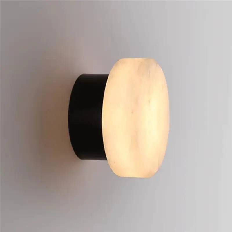 New Shown-Living Room Bedroom Passage Corridor Nordic Modern LED Room Light Natural Marble Round Wall Lamp A view 2