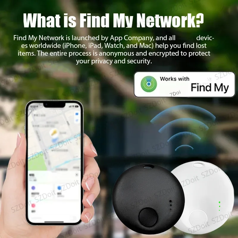 Work with Apple Find My APP Smart Bluetooth GPS Tracker ITag Anti Lost Reminder Device MFI Rated Locator Car Key Pet Kids Finder