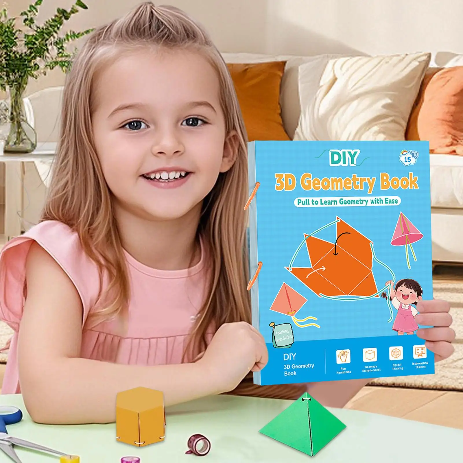 Kids Geometry Learning Book Pull String Geometry Learning Book For Kids Math Study Textbook Improving Spatial Imagination For