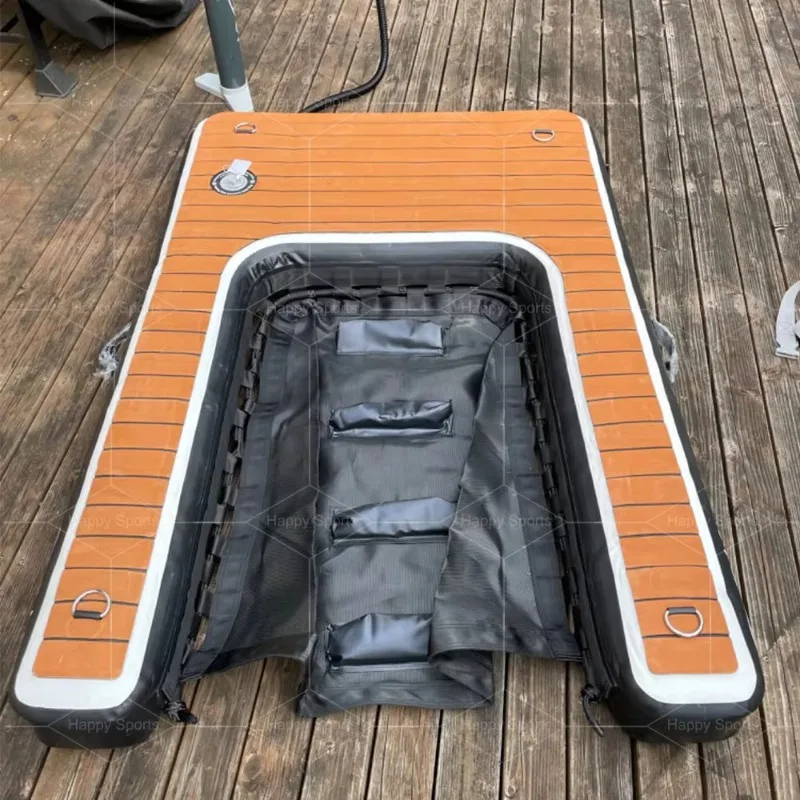 Durable Safe and Easy Access to Water for Dogs Swim Pools Lakes and Beaches Inflatable Floating Dog Ramp for Dock Pontoon Boat