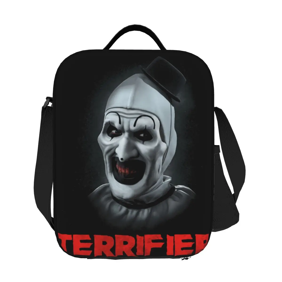 

Custom Halloween Horror Movie Terrifiers Insulated Lunch Bags for Work School Leakproof Thermal Cooler Lunch Box Women Children