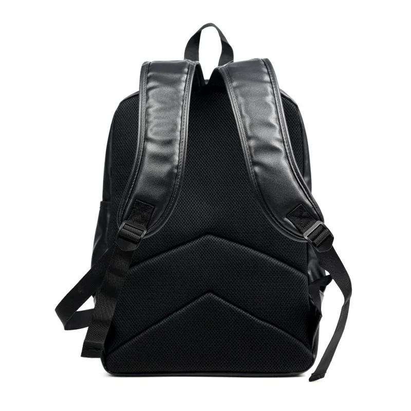 14 Inch Laptop Men Backpack Pu Leather Fashion Waterproof Casual Travel Bag