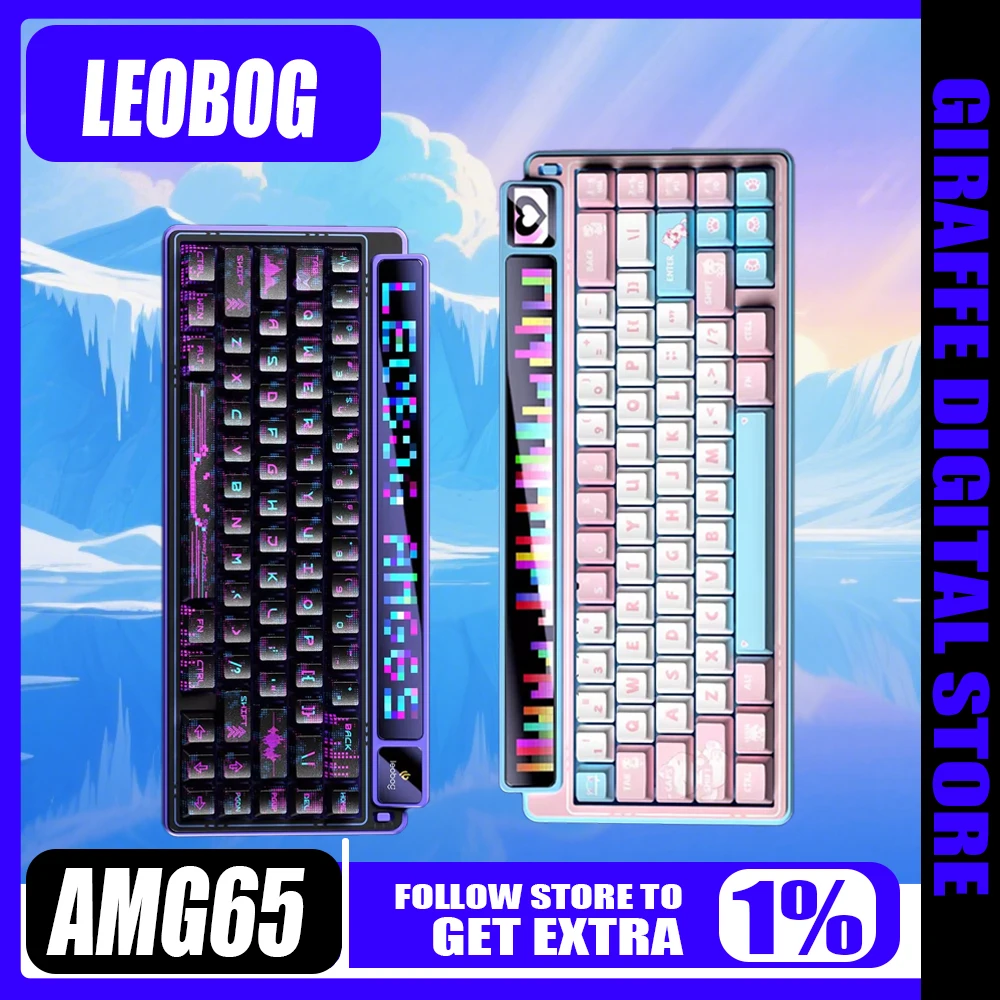 

LEOBOG AMG65 Mechanical Keyboard 3mode With TFT LED Screen RGB Hot Swap Gaming Keyboard Custom Computer Gamer Accessories Gifts