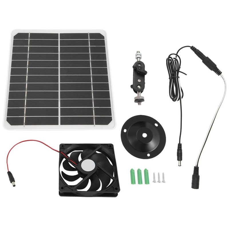 

Solar Panel Fan Kit, 15W Solar Exhaust Fan Outdoor Waterproof, Portable Ventilator Exhaust Fan For Chicken House, Shed