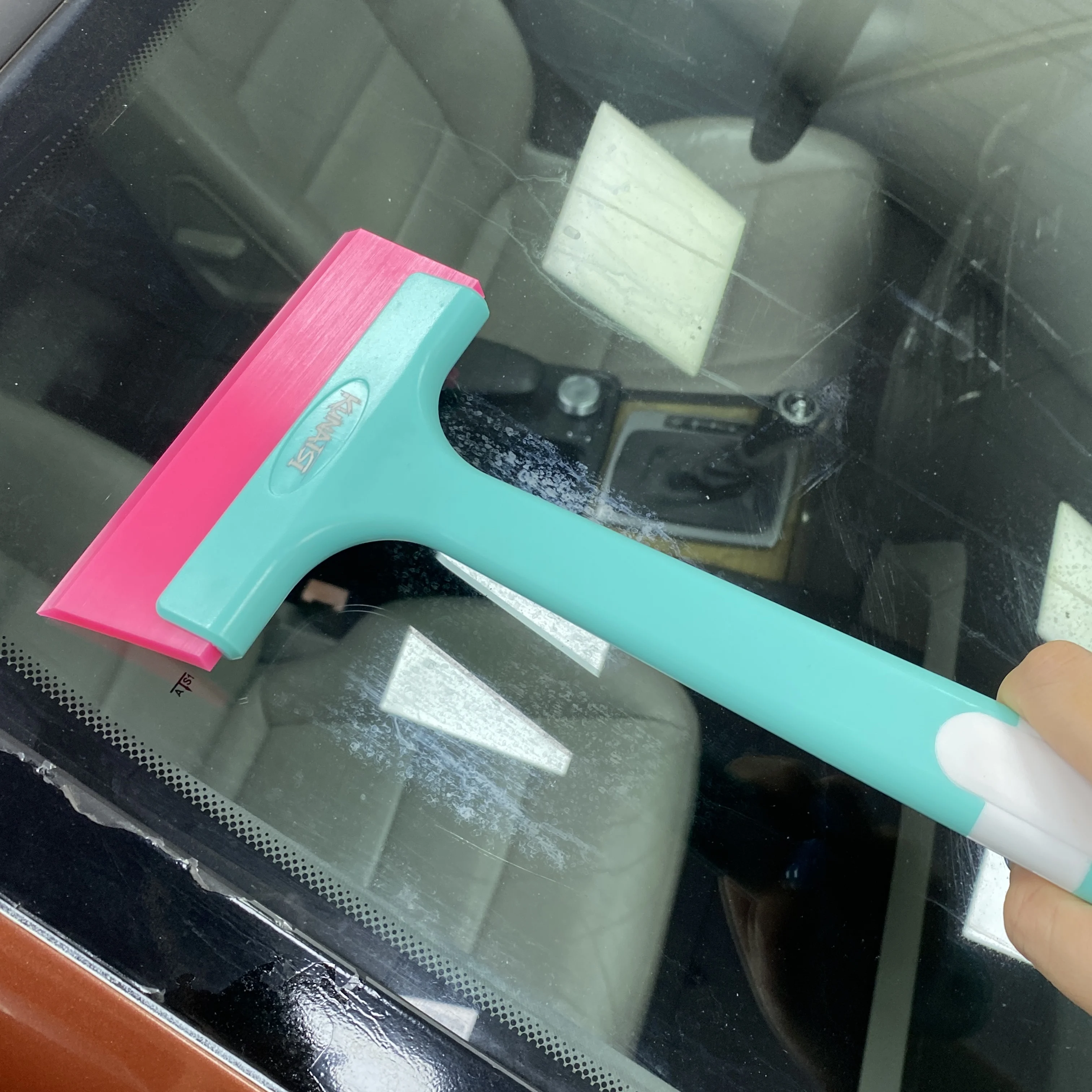 Professioneller Fensterfolien-Abzieher mit langem Griff, Werkzeug zum Auftragen von Auto-Vinylfolie, große Gummiklinge, Folienabzieher für Autoglas – Detail 6