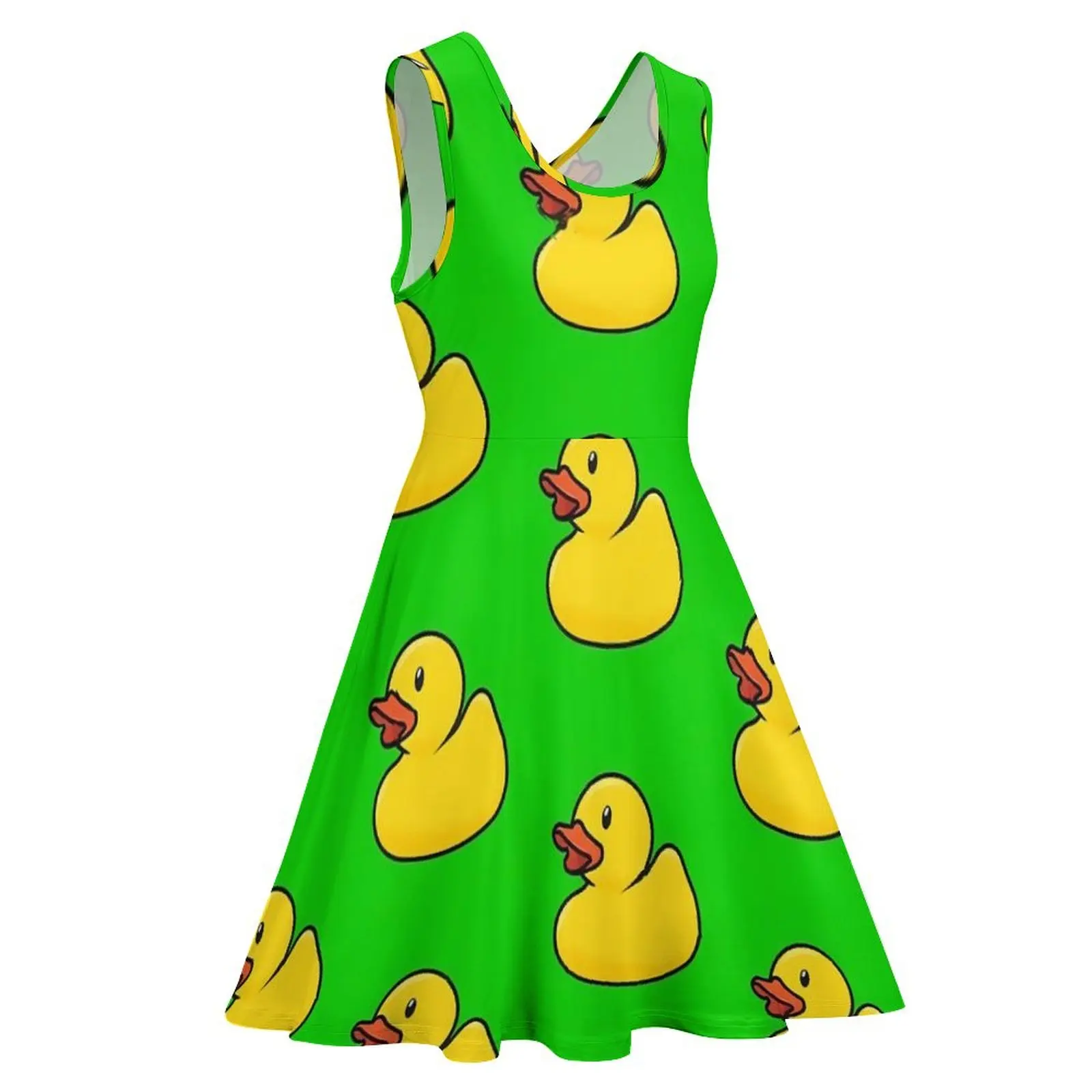 Vestido de patos de goma para mujer, ropa de playa de animales bonitos, sin mangas, moda coreana, talla grande, personalizado