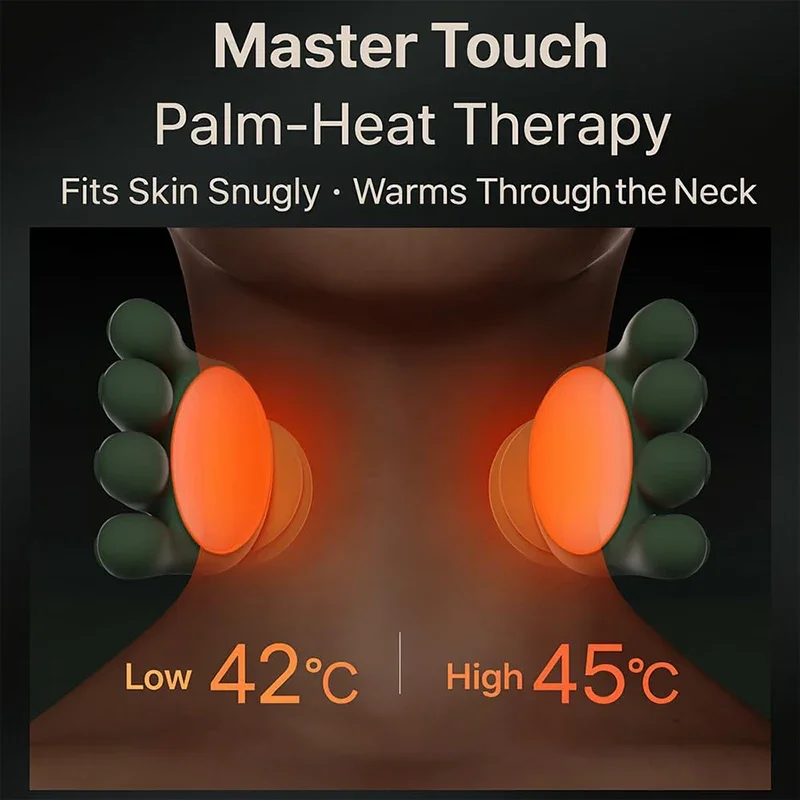 Neck Shoulder Massager 3 Levels Brushless Motor 4D Bionic Finger Kneading Wireless Massage Pillow for Waist Leg Muscles Relaxing
