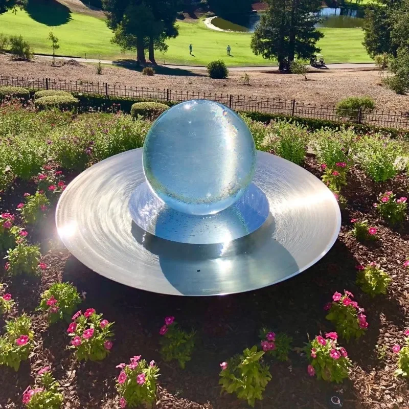 Wholesale Price Modern Outdoor Features Home Decor Large Stainless Steel Lightweight Acrylic Spherical Garden Fountain Outdoor