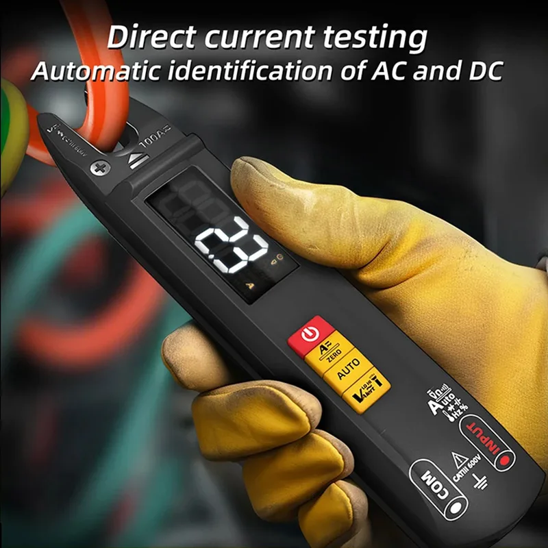 U1 Clamp Meter Fork 100A Ammeter Pliers True RMS DC AC Current Open Jaw Electrical Tester Auto Digital Multimeter Rechargeable