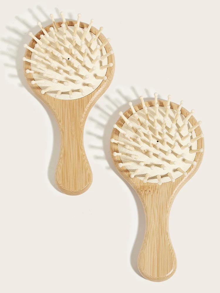 Cute Cat Hair Brush Nature Wooden Anti-Static Detangle Brush Hair Scalp Massage Comb Air Cushion Styling Tools for Child Girls