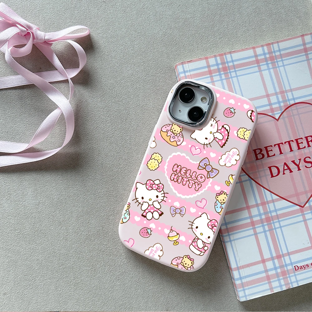 Sanrio Cute Hello Kitty Phone Case For Samsung Galaxy S24 S23 S22 S21 S20 Ultra Plus FE 4G 5G Shockproof Soft Silicone Cover